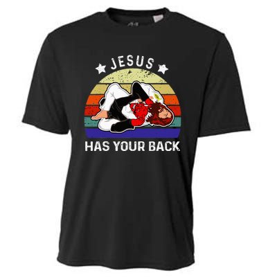 Brazilian Jiu Jitsu Jesus Jesus Has Your Back Cooling Performance Crew T-Shirt