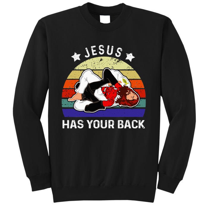 Brazilian Jiu Jitsu Jesus Jesus Has Your Back Sweatshirt