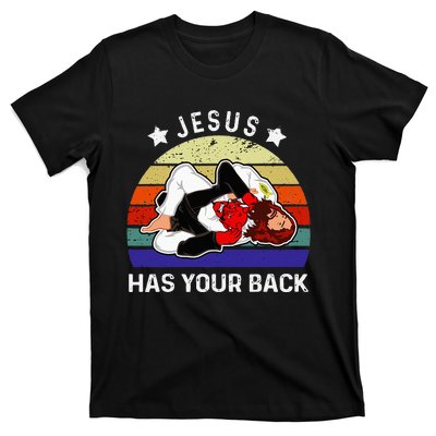 Brazilian Jiu Jitsu Jesus Jesus Has Your Back T-Shirt