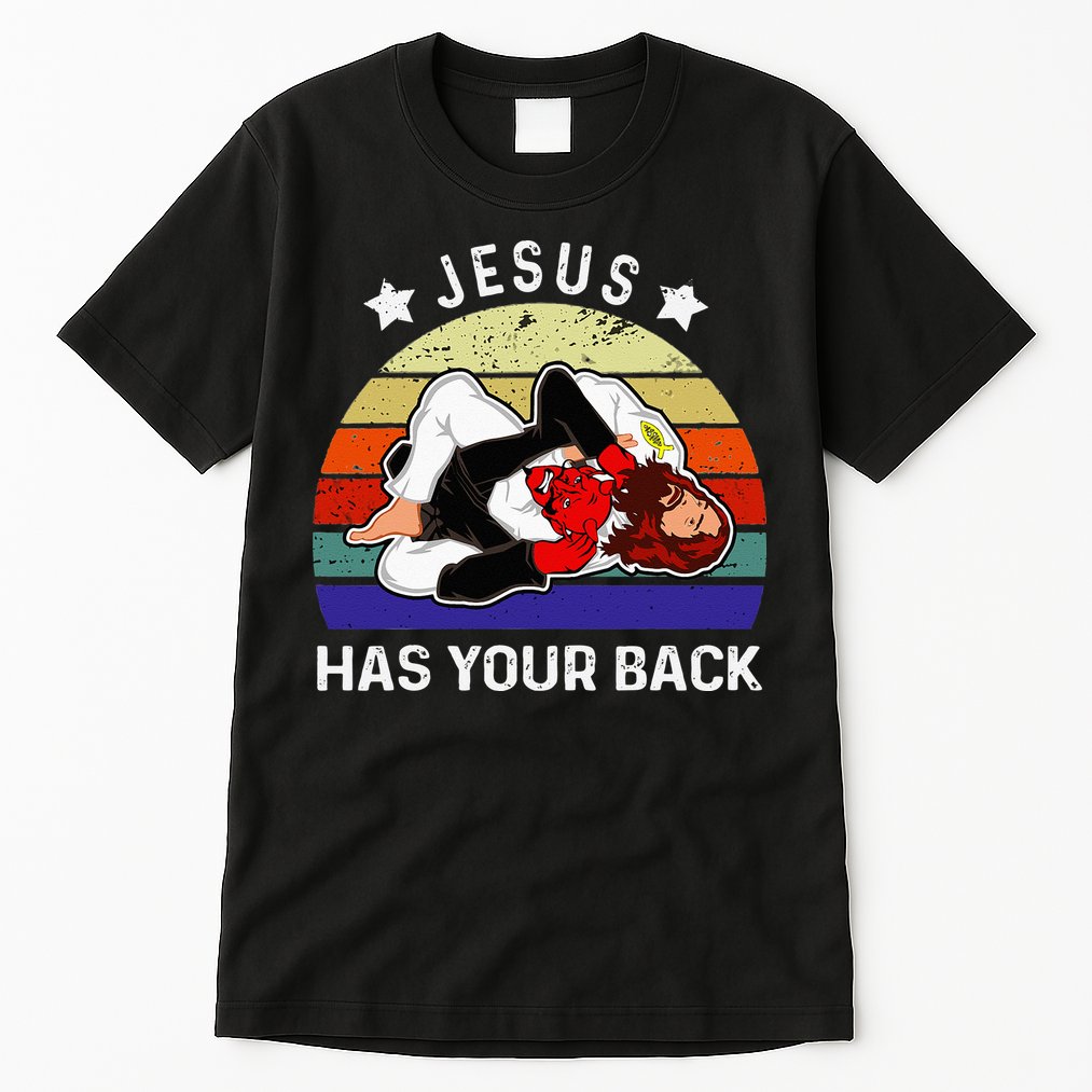 Brazilian Jiu Jitsu Jesus Jesus Has Your Back Tall T-Shirt