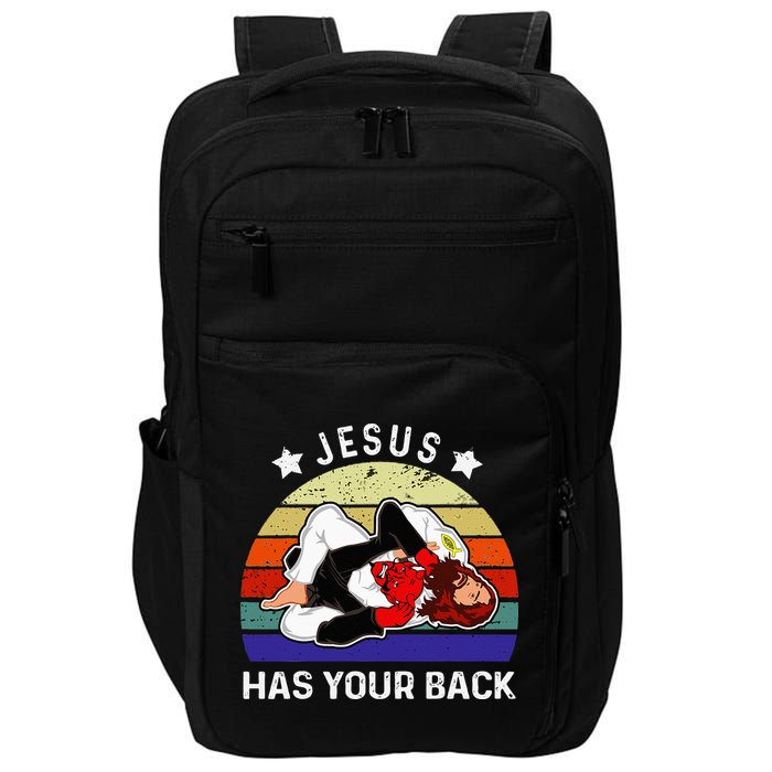 Brazilian Jiu Jitsu Jesus Jesus Has Your Back Impact Tech Backpack