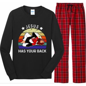 Brazilian Jiu Jitsu Jesus Jesus Has Your Back Long Sleeve Pajama Set