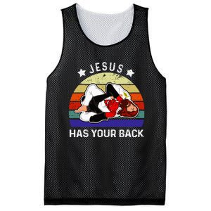 Brazilian Jiu Jitsu Jesus Jesus Has Your Back Mesh Reversible Basketball Jersey Tank