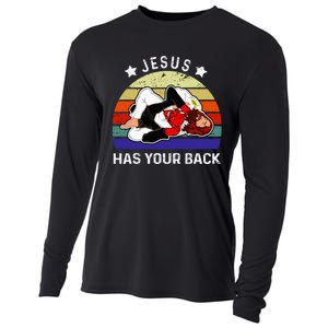 Brazilian Jiu Jitsu Jesus Jesus Has Your Back Cooling Performance Long Sleeve Crew