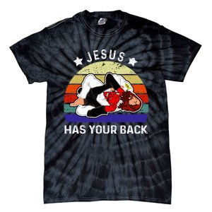 Brazilian Jiu Jitsu Jesus Jesus Has Your Back Tie-Dye T-Shirt