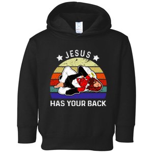 Brazilian Jiu Jitsu Jesus Jesus Has Your Back Toddler Hoodie