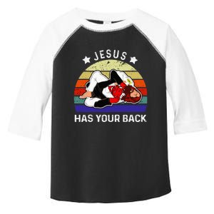 Brazilian Jiu Jitsu Jesus Jesus Has Your Back Toddler Fine Jersey T-Shirt