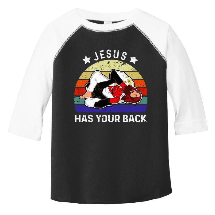 Brazilian Jiu Jitsu Jesus Jesus Has Your Back Toddler Fine Jersey T-Shirt