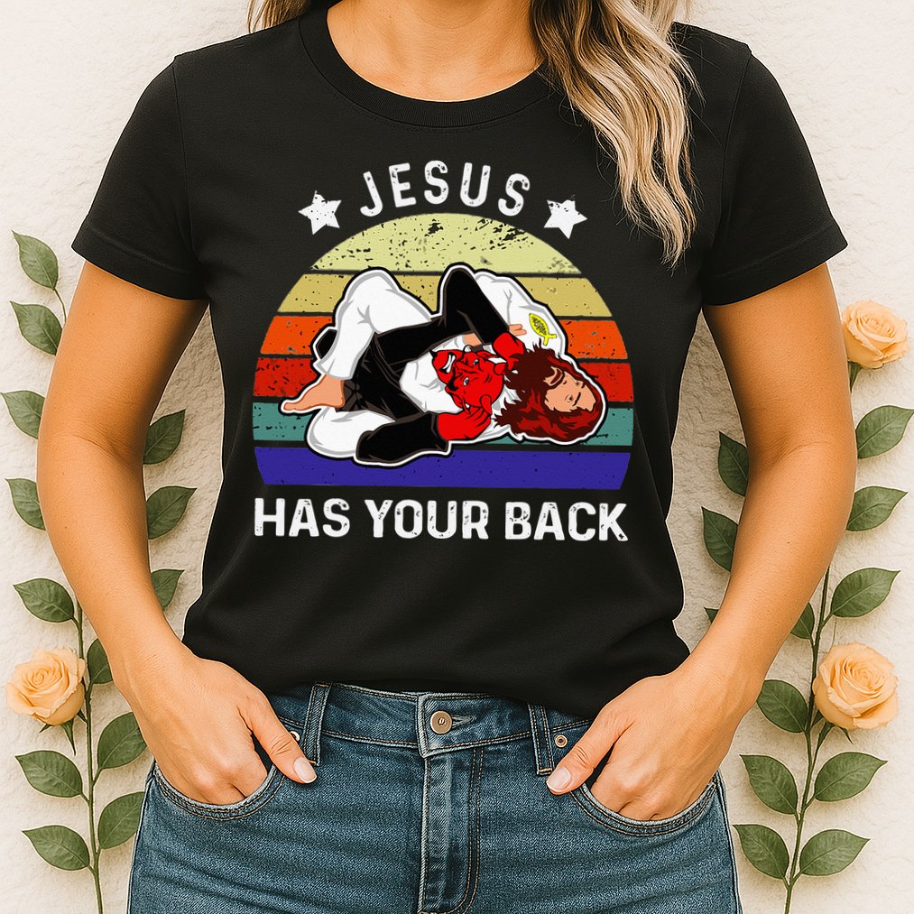 Brazilian Jiu Jitsu Jesus Jesus Has Your Back Womens T-Shirt