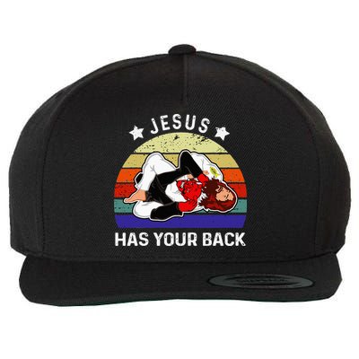 Brazilian Jiu Jitsu Jesus Jesus Has Your Back Wool Snapback Cap