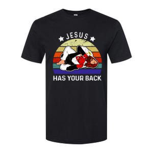 Brazilian Jiu Jitsu Jesus Jesus Has Your Back Softstyle CVC T-Shirt