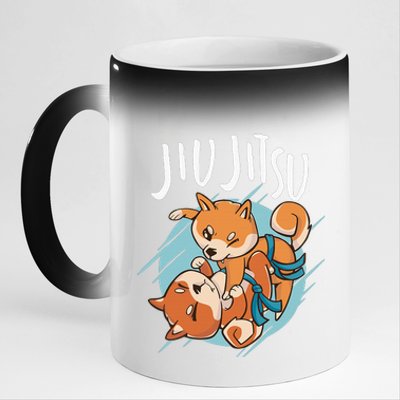 Brazilian Jiu Jitsu corgis 11oz Black Color Changing Mug