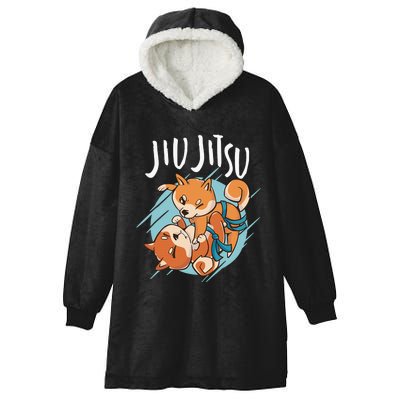 Brazilian Jiu Jitsu corgis Hooded Wearable Blanket