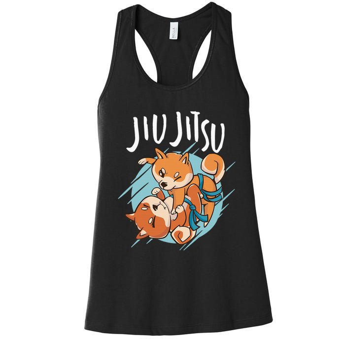 Brazilian Jiu Jitsu corgis Women's Racerback Tank