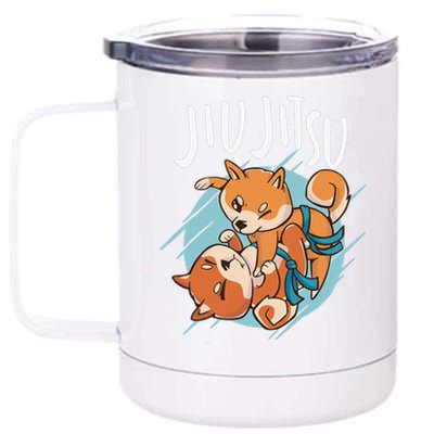 Brazilian Jiu Jitsu corgis 12 oz Stainless Steel Tumbler Cup