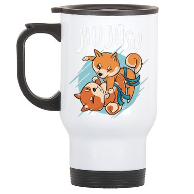 Brazilian Jiu Jitsu corgis Stainless Steel Travel Mug