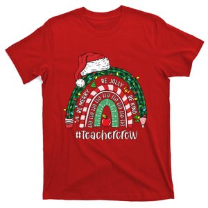 Bemerry Jolly Kind Teacher Crew Christmas Rainbow T-Shirt