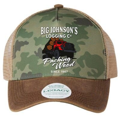 Big JohnsonS Logging Co. Packing Wood Funny Logger Legacy Tie Dye Trucker Hat