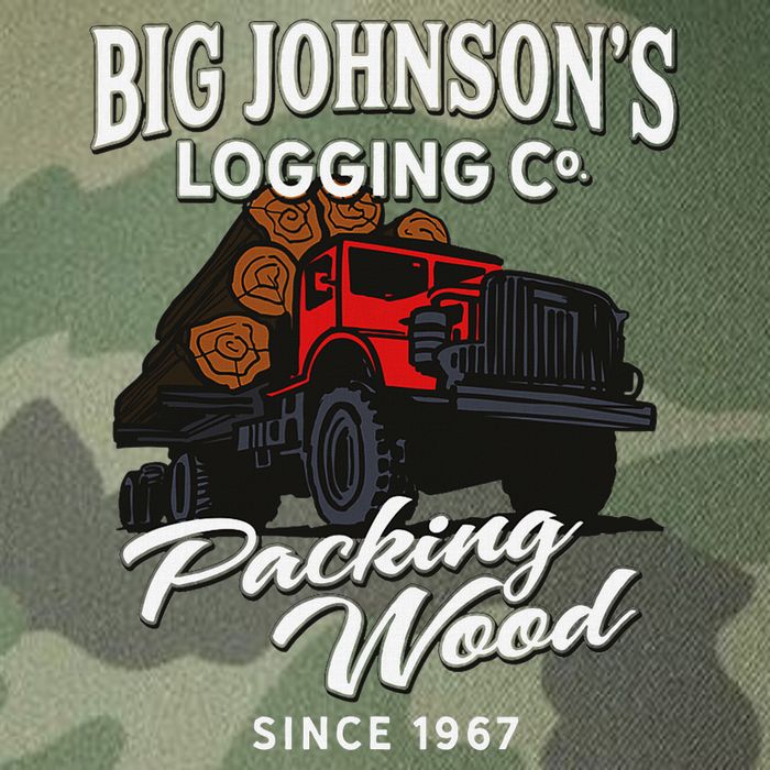 Big JohnsonS Logging Co. Packing Wood Funny Logger Legacy Tie Dye Trucker Hat