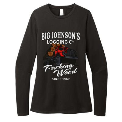 Big JohnsonS Logging Co. Packing Wood Funny Logger Womens CVC Long Sleeve Shirt