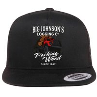 Big JohnsonS Logging Co. Packing Wood Funny Logger Flat Bill Trucker Hat