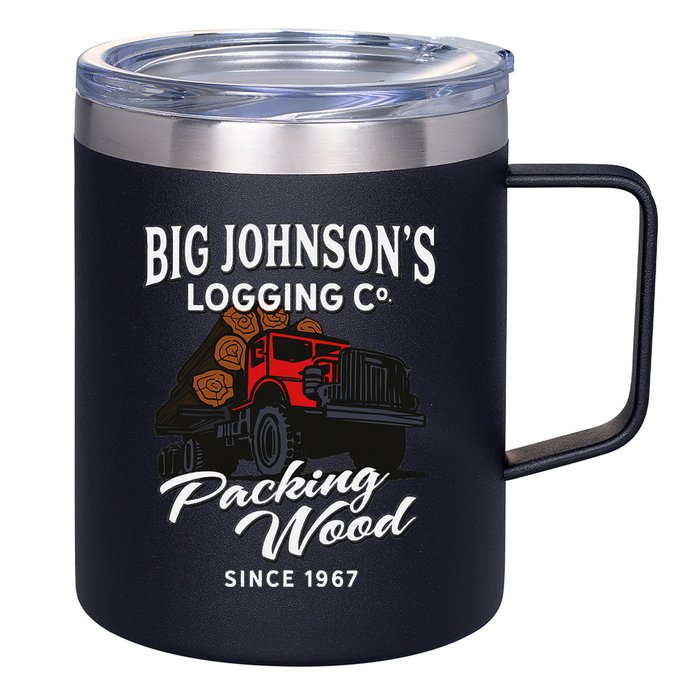 Big JohnsonS Logging Co. Packing Wood Funny Logger 12oz Stainless Steel Coffee Mug