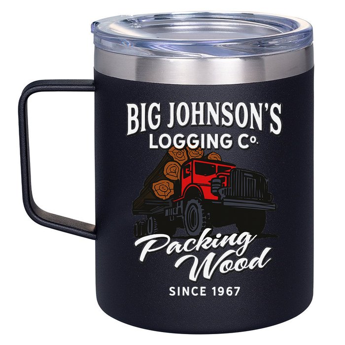 Big JohnsonS Logging Co. Packing Wood Funny Logger 12oz Stainless Steel Coffee Mug
