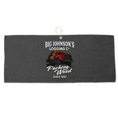Big JohnsonS Logging Co. Packing Wood Funny Logger Large Microfiber Waffle Golf Towel