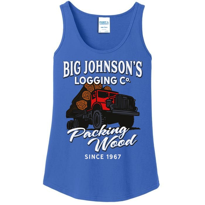 Big JohnsonS Logging Co. Packing Wood Funny Logger Ladies Essential Tank