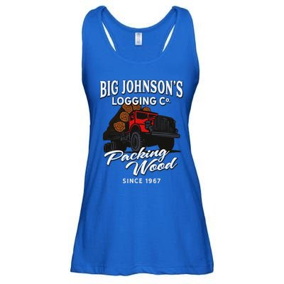 Big JohnsonS Logging Co. Packing Wood Funny Logger Ladies Essential Flowy Tank