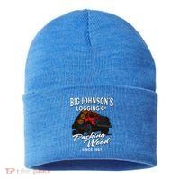 Big JohnsonS Logging Co. Packing Wood Funny Logger Sustainable Knit Beanie