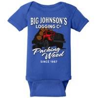 Big JohnsonS Logging Co. Packing Wood Funny Logger Baby Bodysuit