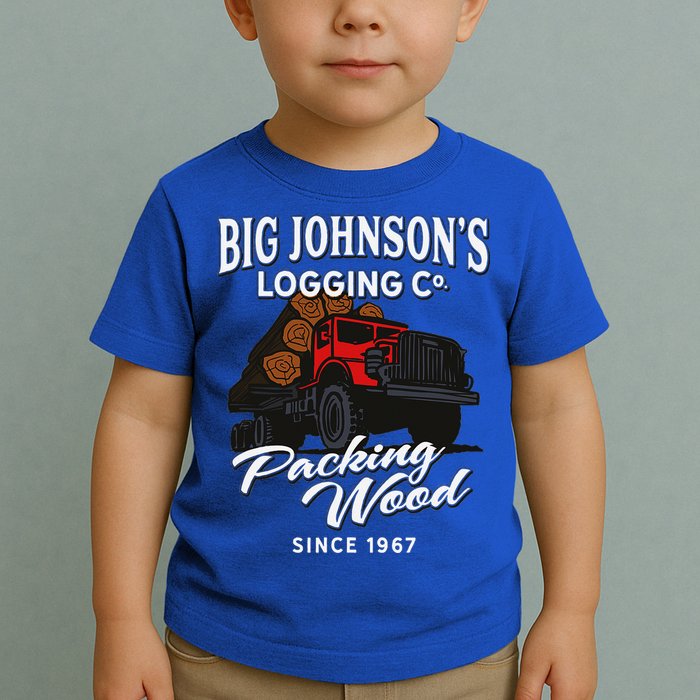 Big JohnsonS Logging Co. Packing Wood Funny Logger Toddler T-Shirt