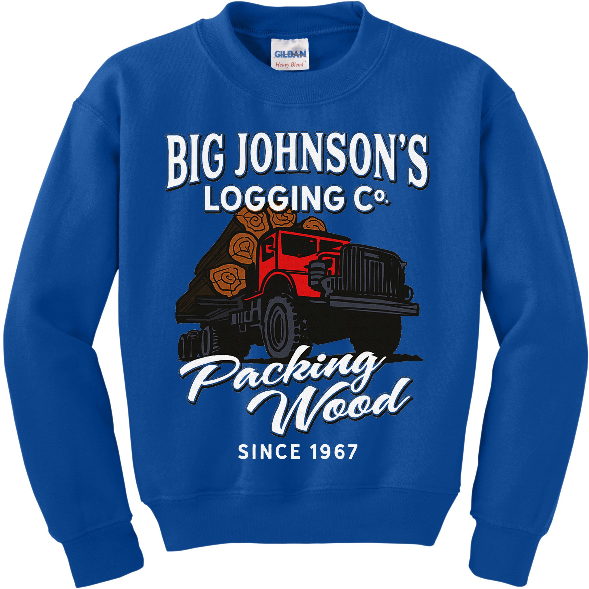 Big JohnsonS Logging Co. Packing Wood Funny Logger Kids Sweatshirt