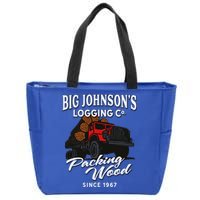 Big JohnsonS Logging Co. Packing Wood Funny Logger Zip Tote Bag