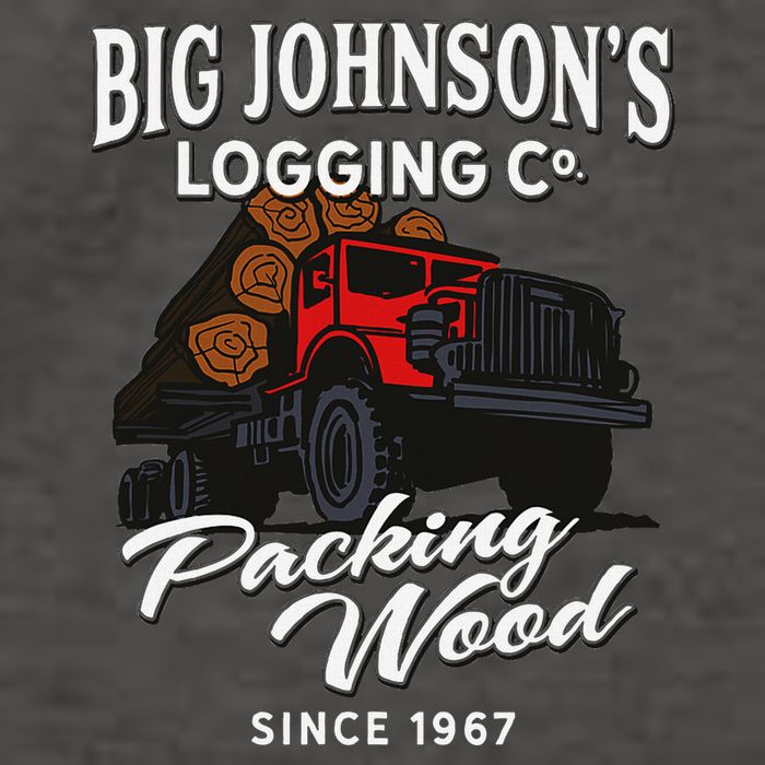 Big JohnsonS Logging Co. Packing Wood Funny Logger Vector Backpack