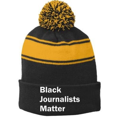 Black Journalists Matter Stripe Pom Pom Beanie