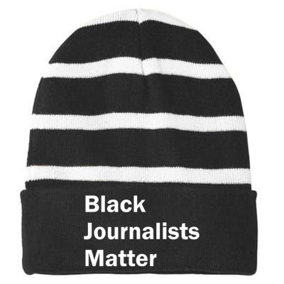 Black Journalists Matter Striped Beanie with Solid Band