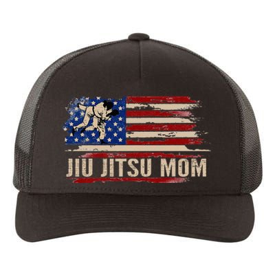 Bjj Jiujitsu Mom American Usa Flag Sports Yupoong Adult 5-Panel Trucker Hat