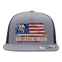 Bjj Jiujitsu Mom American Usa Flag Sports Flat Bill Trucker Hat