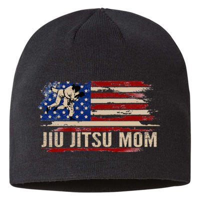 Bjj Jiujitsu Mom American Usa Flag Sports Sustainable Beanie