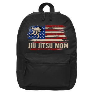 Bjj Jiujitsu Mom American Usa Flag Sports 16 in Basic Backpack