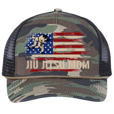 Bjj Jiujitsu Mom American Usa Flag Sports Retro Rope Trucker Hat Cap