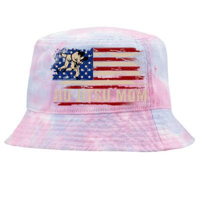 Bjj Jiujitsu Mom American Usa Flag Sports Tie-Dyed Bucket Hat