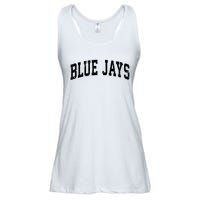 Blue Jays Mascot Vintage Athletic Sports Name Design V Neck Ladies Essential Flowy Tank