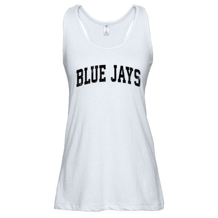 Blue Jays Mascot Vintage Athletic Sports Name Design V Neck Ladies Essential Flowy Tank