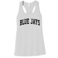 Blue Jays Mascot Vintage Athletic Sports Name Design V Neck Women's Racerback Tank