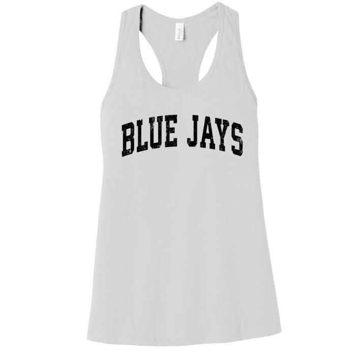 Blue Jays Mascot Vintage Athletic Sports Name Design V Neck Women's Racerback Tank