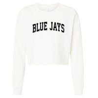 Blue Jays Mascot Vintage Athletic Sports Name Design V Neck Cropped Pullover Crew