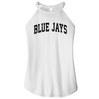 Blue Jays Mascot Vintage Athletic Sports Name Design V Neck Women's Perfect Tri Rocker Tank